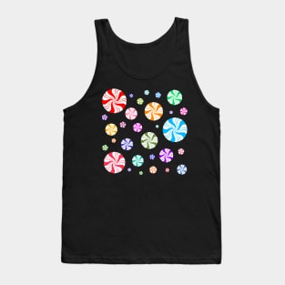 Colorful Rainbow Round Peppermint Holiday Pattern Tank Top